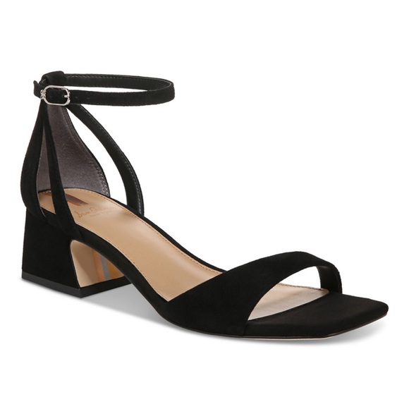 NEW Sam Edelman Wilson Leather Block Heel Sandals Ankle Strap Black Size 9.5 - Picture 1 of 13